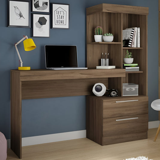 Workstation Desk with Hutch & Drawers
